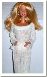 Barbie Doll in White Sock Sweater Dress