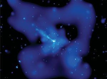 a galáxia Centaurus A de onde são enviados raios gama resultantes da fusão entre elétrons e matéria escura
