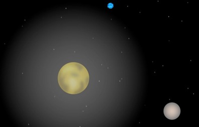 ilustração da atmosfera de Plutão