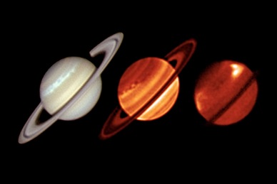 imagens em infravermelho térmico de Saturno