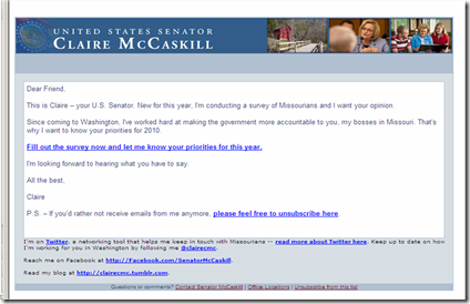 Email From Claire McCaskill