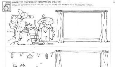 Preescolar Actividades De Dia Y De Noche Para Niños Para Colorear