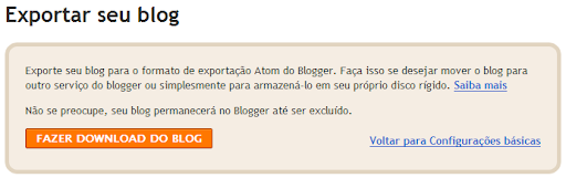 Exportar seu blog
