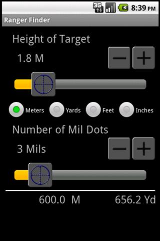 Android application Range Finder Pro screenshort