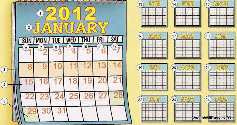 THE CALENDAR Year Months Seasons Time Online Dictionary For Kids