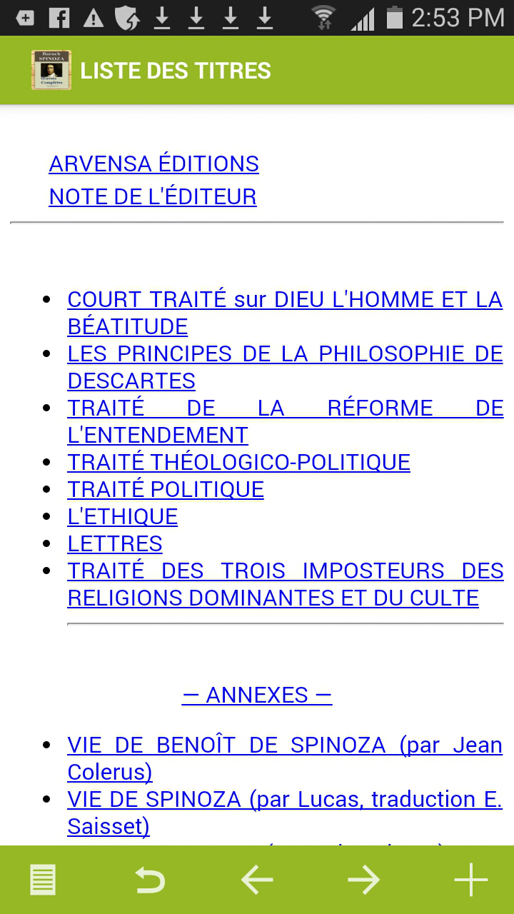 Spinoza : Oeuvres complètes Screen 1