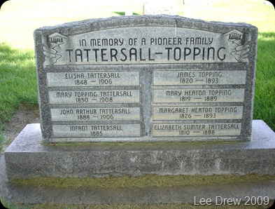 Tattersall Topping family memorial