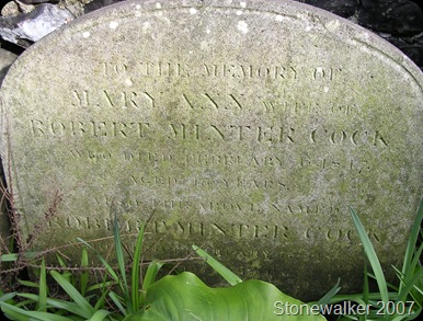 Cock Mary Robert headstone