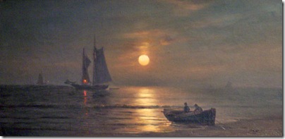 Coming Ashore, Evening, oil on canvas, Warren Sheppard 