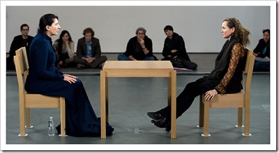 Abramovic, left, with Karen Dorothee Peters. Photo by Joshua Bright for The New York Times.