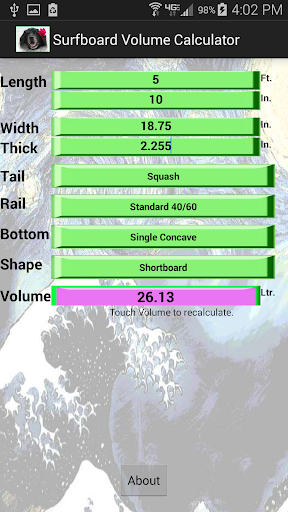 Surfboard Volume Calculator