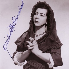 Italian mezzo-soprano Giulietta Simionato (1910 - 2010) as Santuzza in Mascagni's CAVALLERIA RUSTICANA