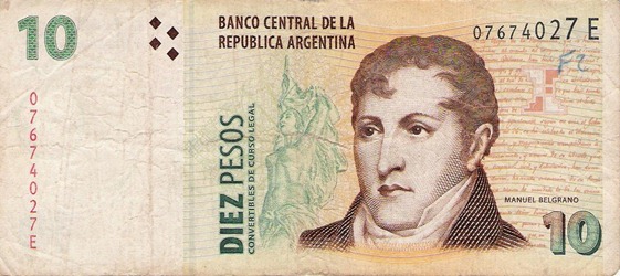 Billete Argentino 10 pesos