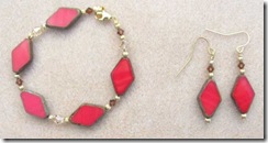 bracelet set red and brown crystals 2
