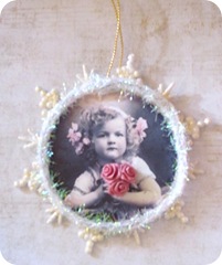 snowflake ornament girl w roses2