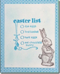 easter bunny card w list