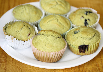 close-up photo of a plate of match muffins