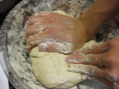 photo of the dough being kneaded