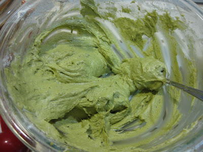 photo of the matcha cake batter