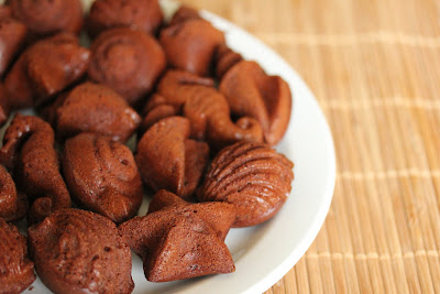 close-up photo of a plate of Chocolate Seashell Cakelets