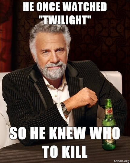 photo of the world's most interesting man on why he saw Twilight