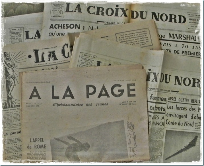vintage french newspapers $12