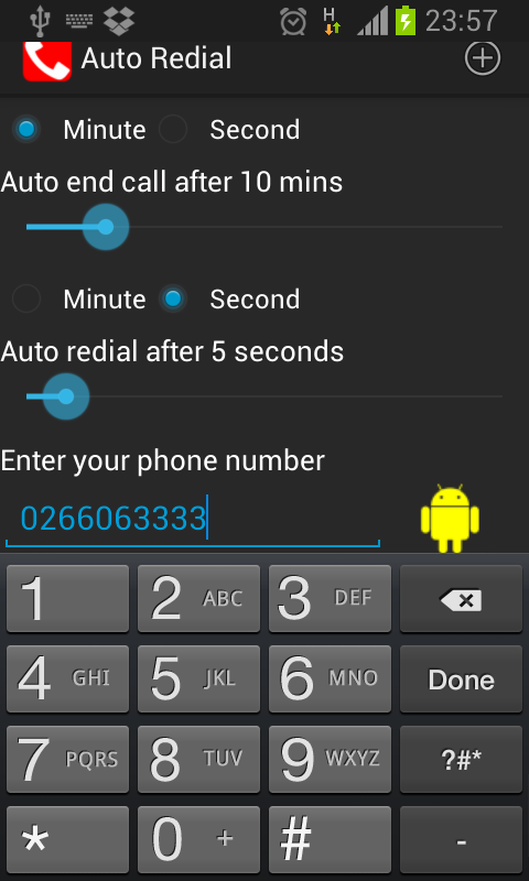 Auto Redial | call timer - screenshot