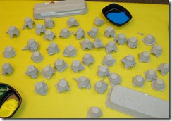 Egg Cartons Waiting for Paint