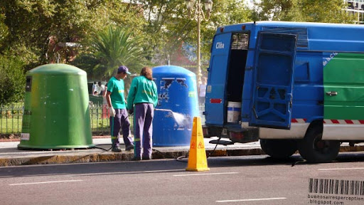 The Cleaning Guys Removing Unwanted Posters and Stickers near the Palacio del Congreso Nacional in Buenos Aires, Argentina