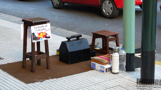 Shoe Shine Stand in the streets of Buenos Aires, Argentina