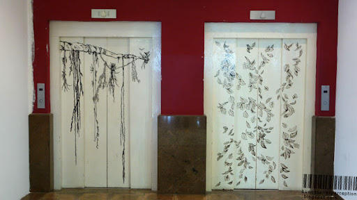 Artfully Decorated Elevator Doors in the Centro Cultural Borges in Buenos Aires, Argentina