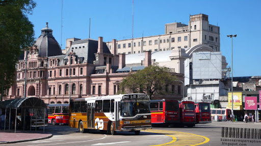 Constitution Square Station with Colectivos in the Constitución neighborhood in Buenos Aires, Argentina