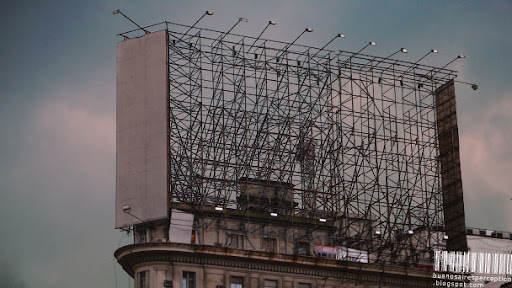 Empty Billboard Structure on Top of a Building in Buenos Aires, Argentina
