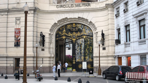 Doorway of the Círculo Militar formerly known as Palacio Paz in Retiro Buenos Aires, Argentina