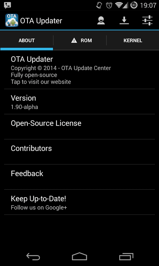 Ota Update Center Screenshot