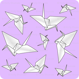 i spy swap fabric paper origami cranes