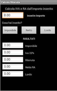 Calcolo Ritenuta Free Screenshots 0