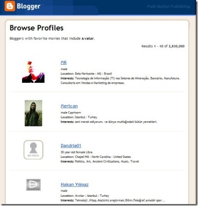 browse profiles
