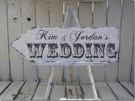wedding this way. vintage signs