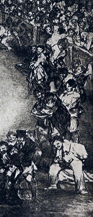 Los toros de Burdeos. Lámina II Dibersión de España. Goya 001 -DETALLE