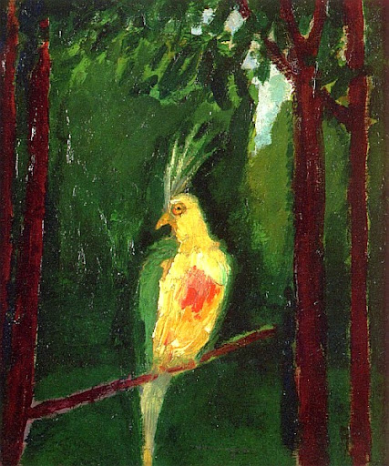Кес ван Донген - Kees van Dongen, L'Oiseau Solitairem, oil on canvas, 18 1/8 by 15 inches, 1908