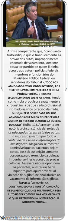 Ministro Marco Aurélio HC9551 Relatório