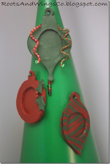 a christmas photo ornament polymer clay bead a