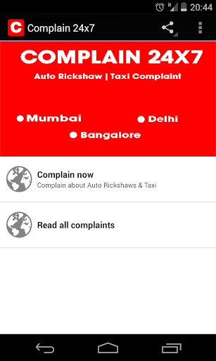 Rickshaw Taxi Complaints