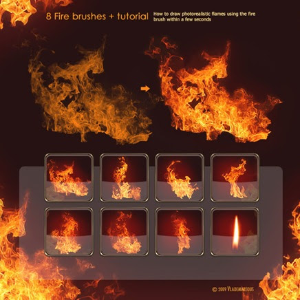 8 Brushes de fuego para Photoshop - Nestavista