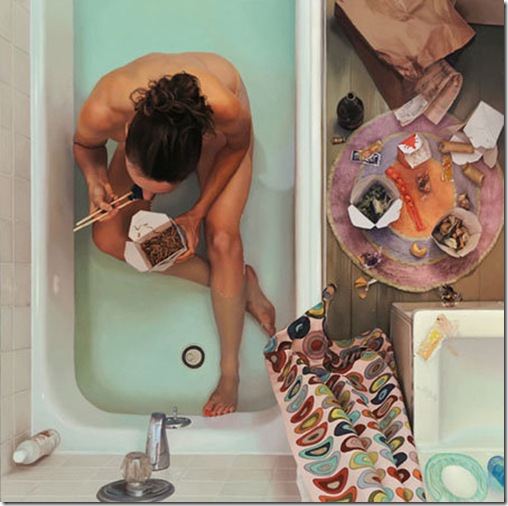 Self portrait in tub with chinese food (FILEminimizer)