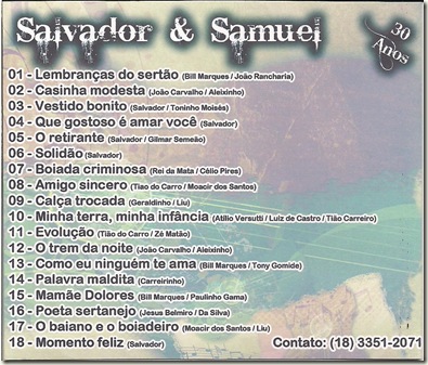 Salvador e Samuel CD Contracapa
