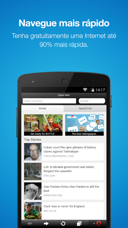 Navegador da Web Opera Mini - screenshot