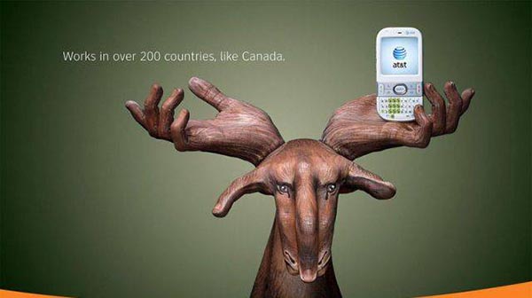 23 creative ads by AT&T [hand-modelling advertisements] - Canadian reindeer