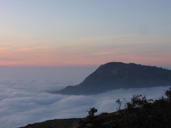 Kalavaarahalli betta [skanda giri] - A peak peeking out from the clouds